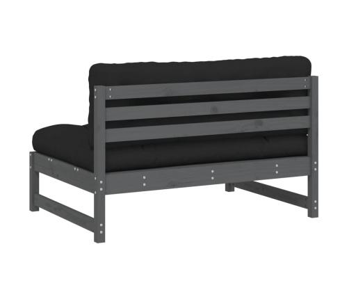 vidaXL vidējais dīvāns, 120x80 cm, priedes masīvkoks, pelēks