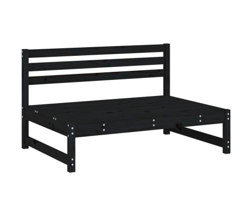 vidaXL vidējais dīvāns, 120x80 cm, priedes masīvkoks, melns