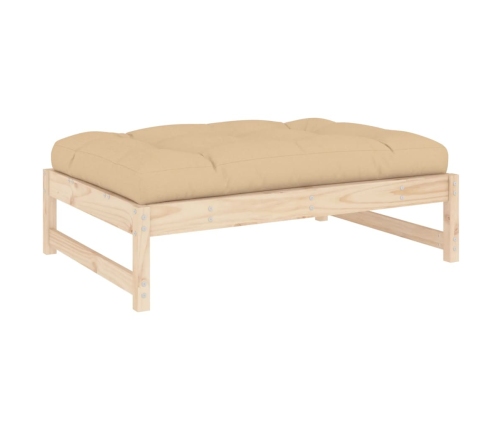 vidaXL dārza kājsoliņš, 120x80 cm, priedes masīvkoks