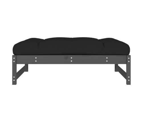 vidaXL dārza kājsoliņš, pelēks, 120x80 cm, priedes masīvkoks