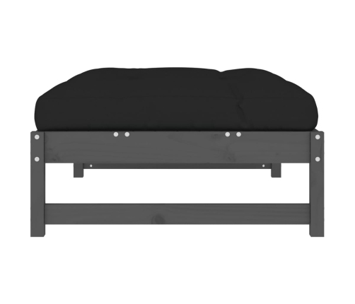 vidaXL dārza kājsoliņš, pelēks, 120x80 cm, priedes masīvkoks