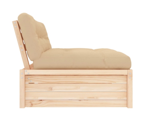 vidaXL vidējais dīvāns, 120x80 cm, priedes masīvkoks