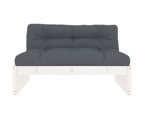 vidaXL vidējais dīvāns, 120x80 cm, priedes masīvkoks, balts