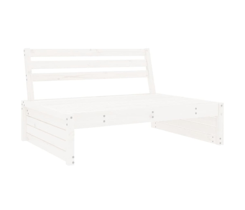 vidaXL vidējais dīvāns, 120x80 cm, priedes masīvkoks, balts