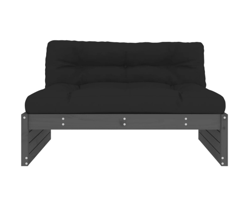 vidaXL vidējais dīvāns, 120x80 cm, priedes masīvkoks, pelēks