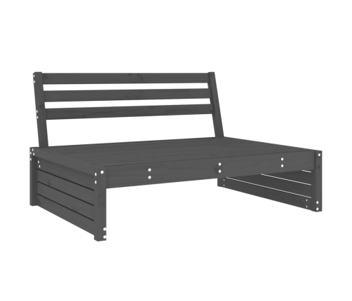 vidaXL vidējais dīvāns, 120x80 cm, priedes masīvkoks, pelēks