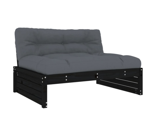 Vidējais Dīvāns, 120X80 Cm, Priedes Masīvkoks, Melns Vidaxl