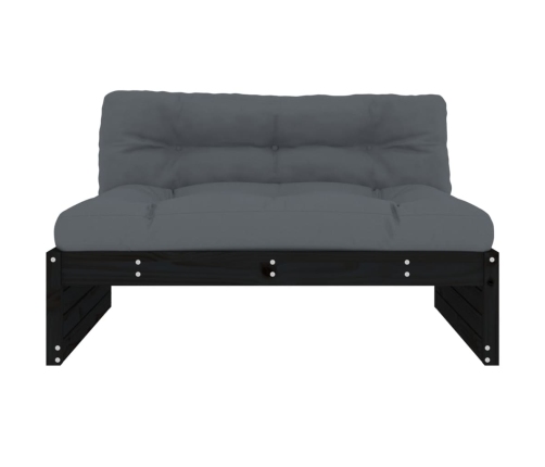 Vidējais Dīvāns, 120X80 Cm, Priedes Masīvkoks, Melns Vidaxl