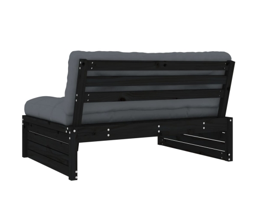 Vidējais Dīvāns, 120X80 Cm, Priedes Masīvkoks, Melns Vidaxl