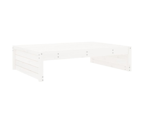 vidaXL dārza kājsoliņš, 120x80 cm, priedes masīvkoks, balts