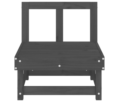 vidaXL vidējais dārza dīvāns, pelēks, priedes masīvkoks