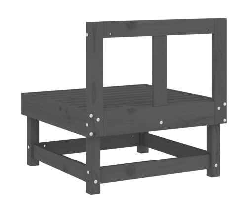 vidaXL vidējais dārza dīvāns, pelēks, priedes masīvkoks