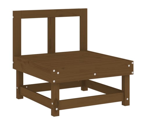 vidaXL vidējais dārza dīvāns, medus brūns, priedes masīvkoks