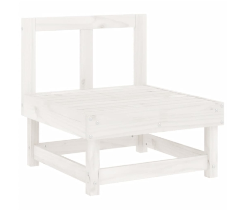 vidaXL vidējie dārza dīvāni, 2 gab., balti, priedes masīvkoks