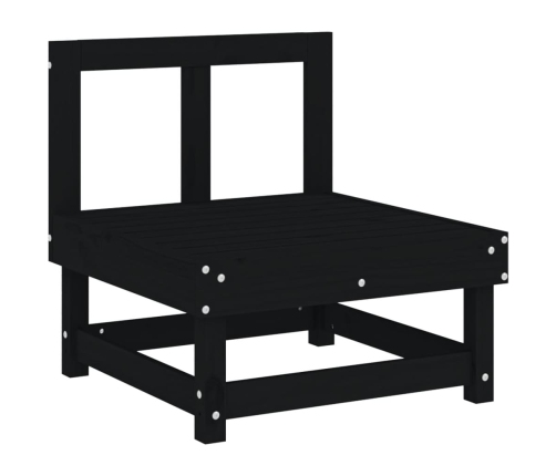 vidaXL vidējie dārza dīvāni, 2 gab., melni, priedes masīvkoks