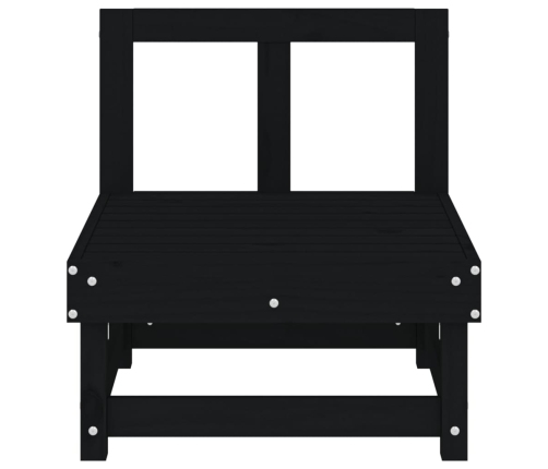 vidaXL vidējie dārza dīvāni, 2 gab., melni, priedes masīvkoks