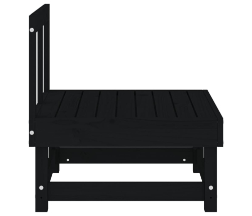 vidaXL vidējie dārza dīvāni, 2 gab., melni, priedes masīvkoks