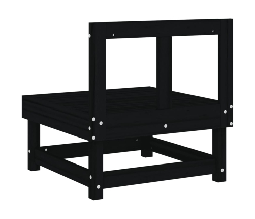 vidaXL vidējie dārza dīvāni, 2 gab., melni, priedes masīvkoks