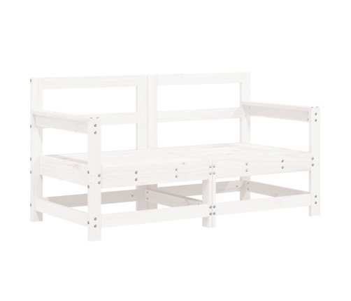 vidaXL dārza stūra dīvāni, 2 gab., balti, priedes masīvkoks