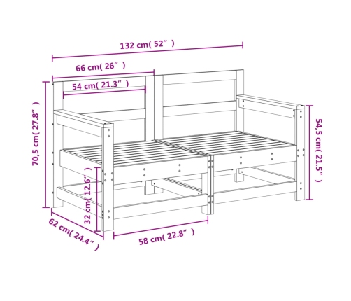 vidaXL dārza stūra dīvāni, 2 gab., balti, priedes masīvkoks