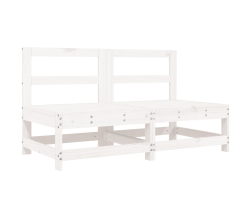 vidaXL vidējie dārza dīvāni, 2 gab., balti, priedes masīvkoks