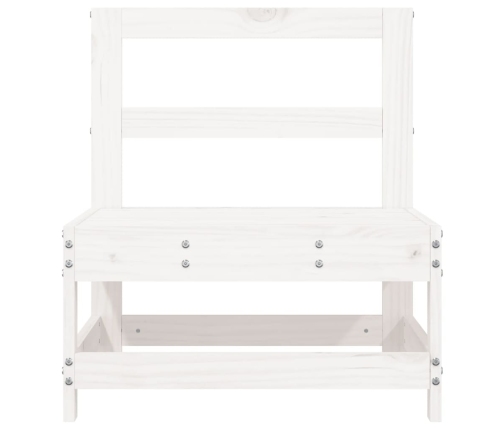 vidaXL vidējie dārza dīvāni, 2 gab., balti, priedes masīvkoks