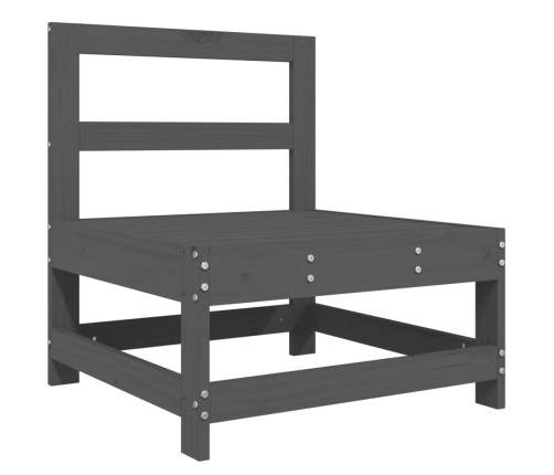 vidaXL vidējie dārza dīvāni, 2 gab., pelēki, priedes masīvkoks