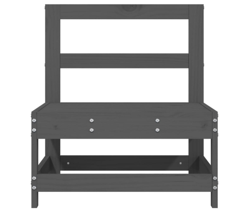 vidaXL vidējie dārza dīvāni, 2 gab., pelēki, priedes masīvkoks