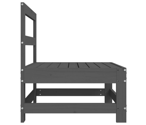 vidaXL vidējie dārza dīvāni, 2 gab., pelēki, priedes masīvkoks