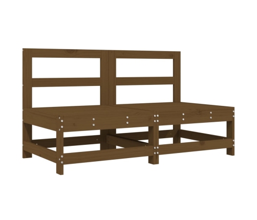 vidaXL vidējie dārza dīvāni, 2 gab., medus brūni, priedes masīvkoks