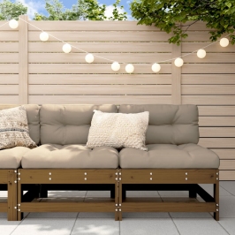 Vidējie Dārza Dīvāni, 2 Gab., Medus Brūni, Priedes Masīvkoks Vidaxl