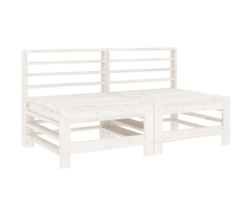 vidaXL vidējie dārza dīvāni, 2 gab., balti, priedes masīvkoks