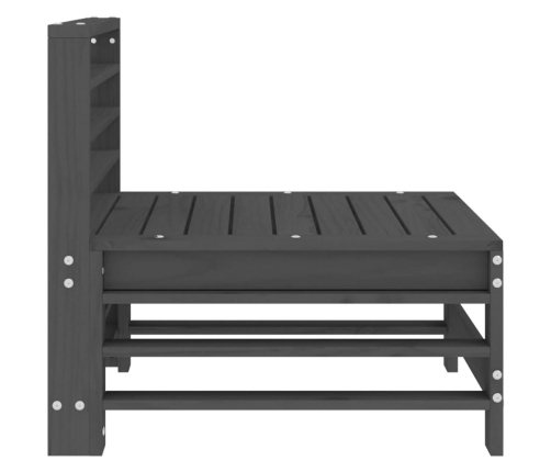 vidaXL vidējie dārza dīvāni, 2 gab., pelēki, priedes masīvkoks