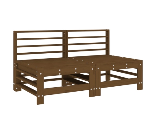 vidaXL vidējie dārza dīvāni, 2 gab., medus brūni, priedes masīvkoks