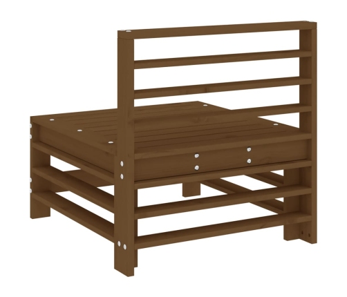 vidaXL vidējie dārza dīvāni, 2 gab., medus brūni, priedes masīvkoks