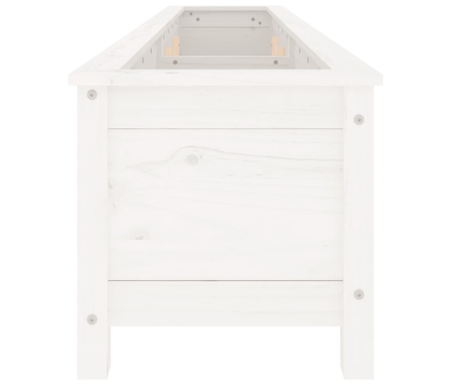 vidaXL augstā puķu kaste, balta, 199,5x40x39 cm, priedes masīvkoks