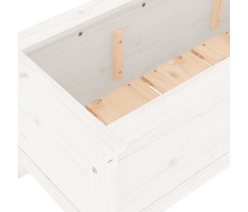 vidaXL augstā puķu kaste, balta, 199,5x40x39 cm, priedes masīvkoks