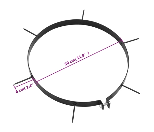 Zāliena Aeratora Skavas, 5 Gab., Ar Dzelkšņiem, Ø 30 Cm, Dzelzs Vidaxl