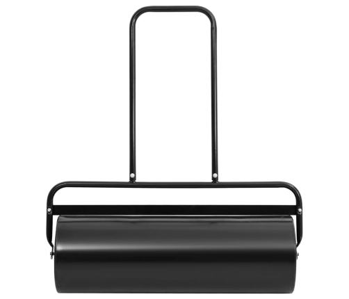 vidaXL zālāja rullis ar rokturi, melns, 63 L, dzelzs un tērauds