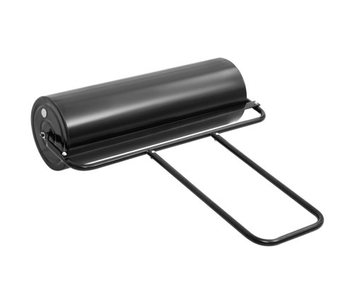 vidaXL zālāja rullis ar rokturi, melns, 63 L, dzelzs un tērauds