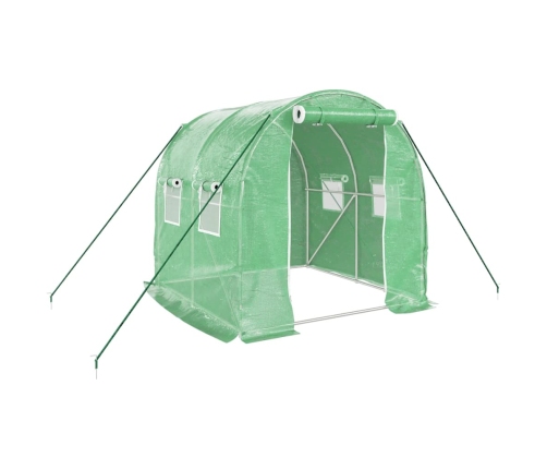 vidaXL siltumnīca ar tērauda rāmi, zaļa, 4 m², 2x2x2 m