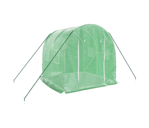 vidaXL siltumnīca ar tērauda rāmi, zaļa, 4 m², 2x2x2 m