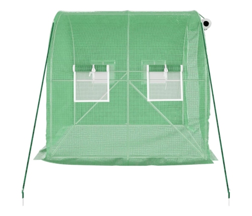 vidaXL siltumnīca ar tērauda rāmi, zaļa, 4 m², 2x2x2 m