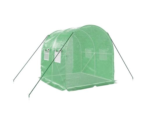 vidaXL siltumnīca ar tērauda rāmi, zaļa, 4 m², 2x2x2 m