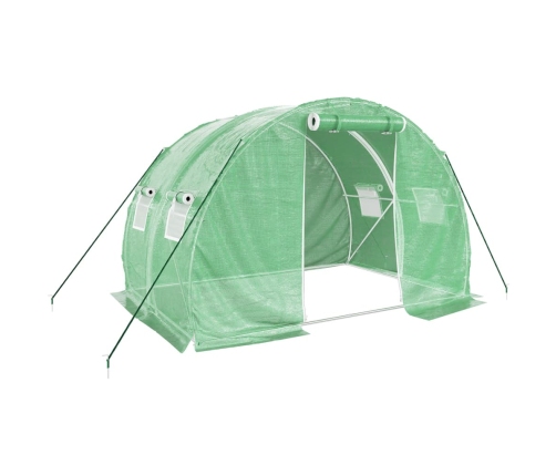 vidaXL siltumnīca ar tērauda rāmi, zaļa, 6 m², 3x2x2 m
