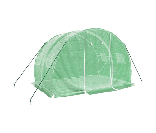 vidaXL siltumnīca ar tērauda rāmi, zaļa, 6 m², 3x2x2 m