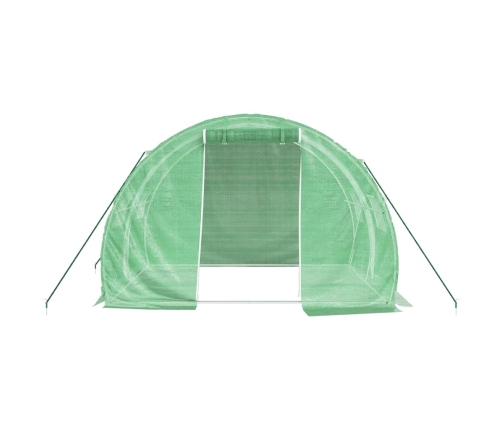 vidaXL siltumnīca ar tērauda rāmi, zaļa, 6 m², 3x2x2 m