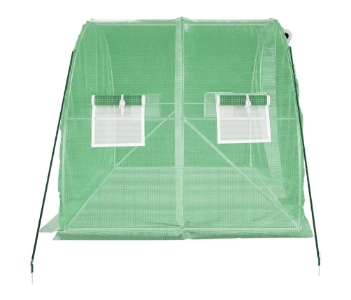 vidaXL siltumnīca ar tērauda rāmi, zaļa, 6 m², 3x2x2 m