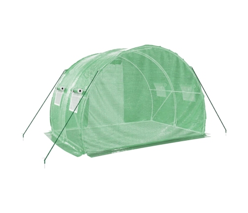 vidaXL siltumnīca ar tērauda rāmi, zaļa, 6 m², 3x2x2 m