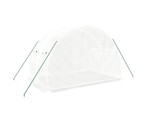 vidaXL siltumnīca ar tērauda rāmi, balta, 6 m², 3x2x2 m